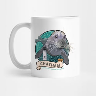 Harbor Seal and Lighthouse At Chatham Cape Cod Massachusetts. Mug